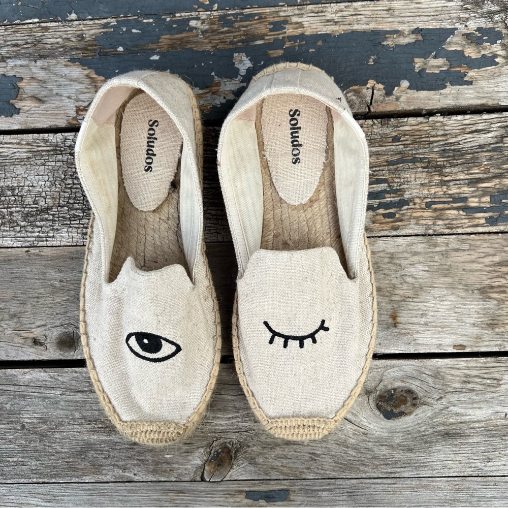 SOLUDOS Cream Winky Eye Espadrilles EU 37 - Picture 4 of 7